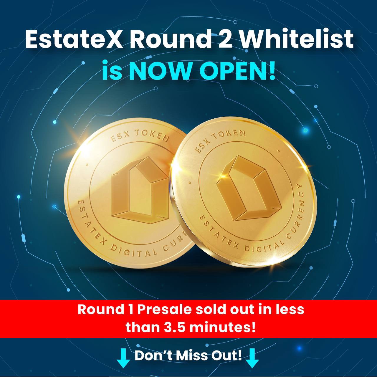 EstateX Token Presale Smashes First Round Funding Target in 3.5 minutes